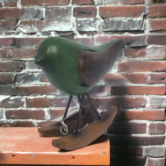 Resin Rocking Bird by Transpac - Greenfinch,  Tanager, Parakeet NWT - Picture 1 of 7